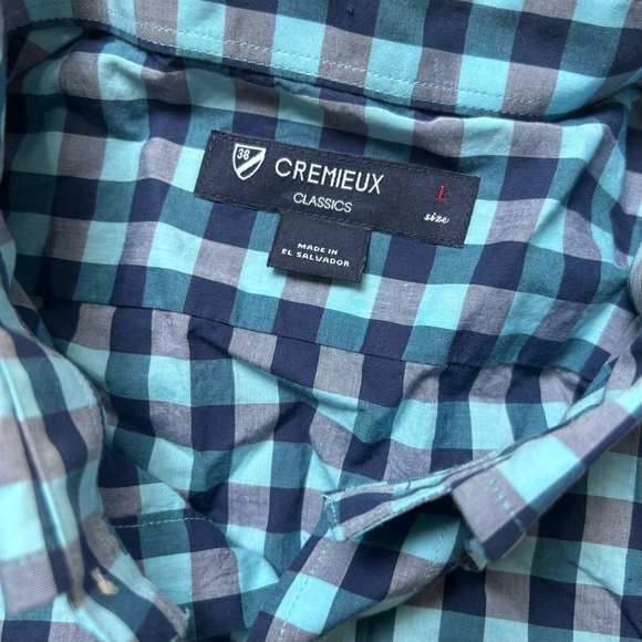 Men’s Cremieux Classics Blue Checkered Button Down Shirt Size Large - Picture 5 of 7